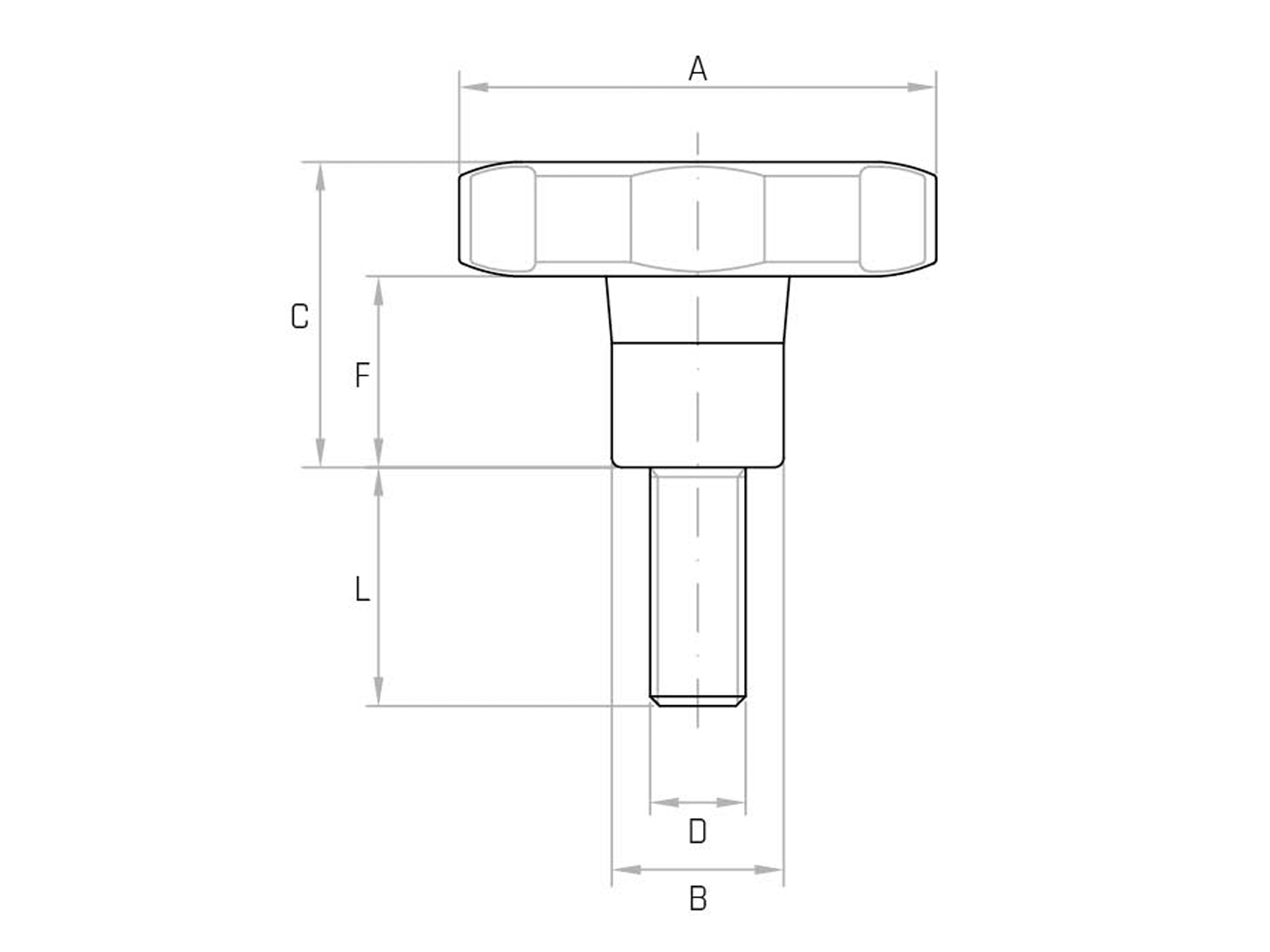 LP - Six-lobe handwheel with pin (Pack of 20pcs and 10pcs) - Gamm LP - Six-lobe handwheel with pin (Pack of 20pcs and 10pcs) - Gamm